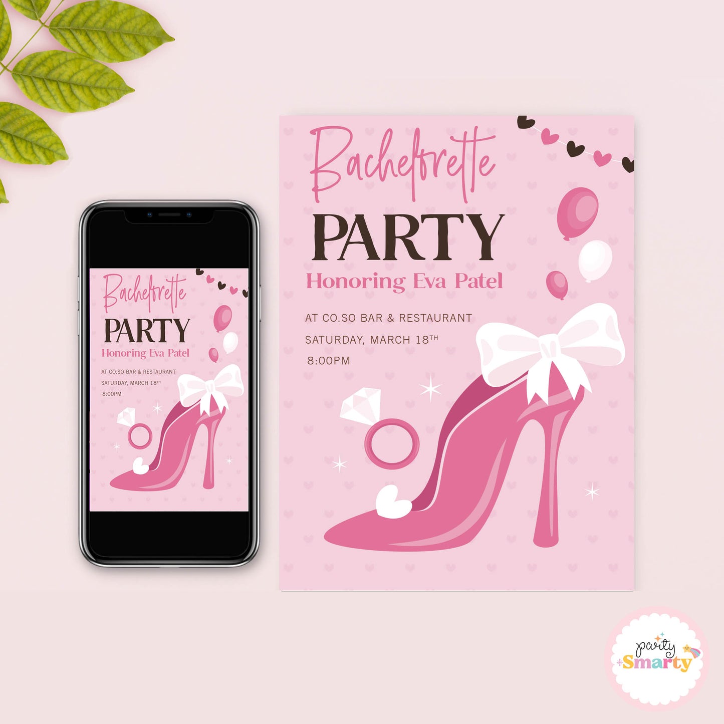 Pink Bachelorette Invite