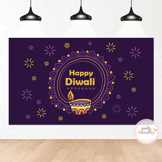 Purple Deepawali Backdrop