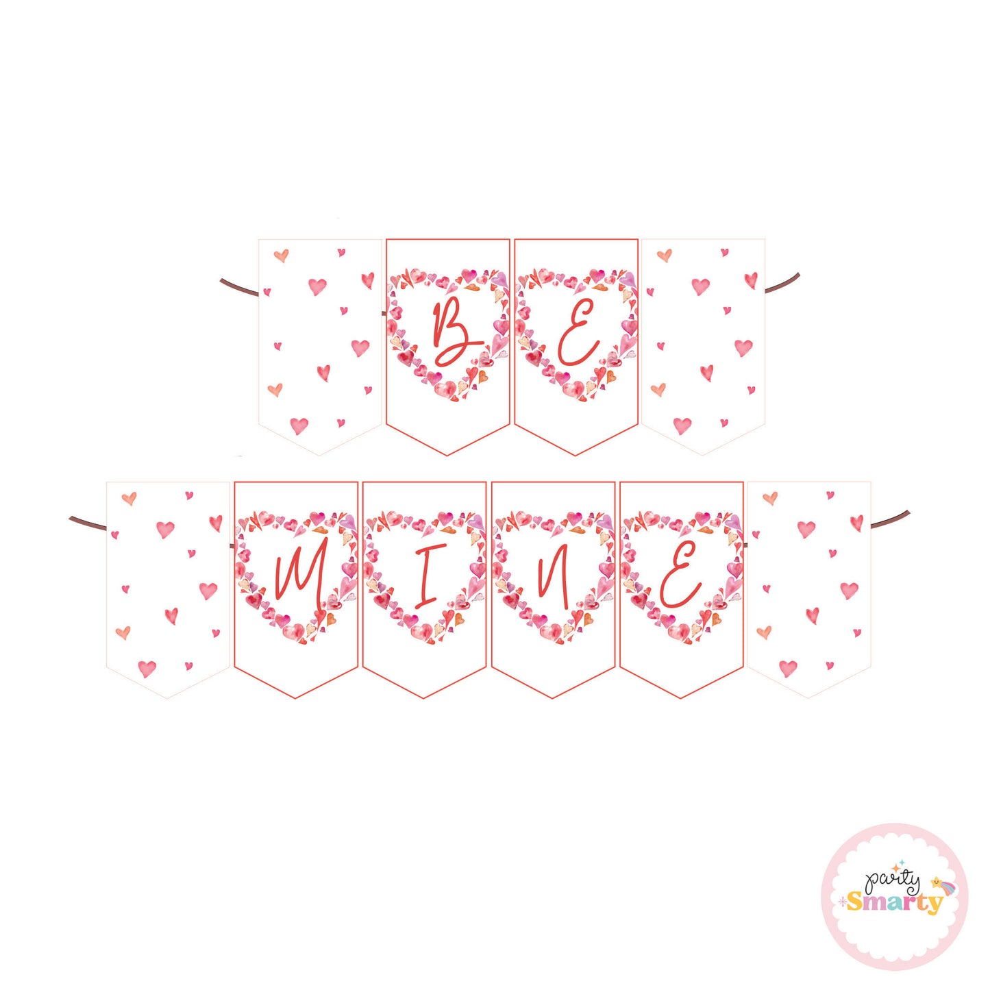 Pink Hearts Valentines Day Bunting