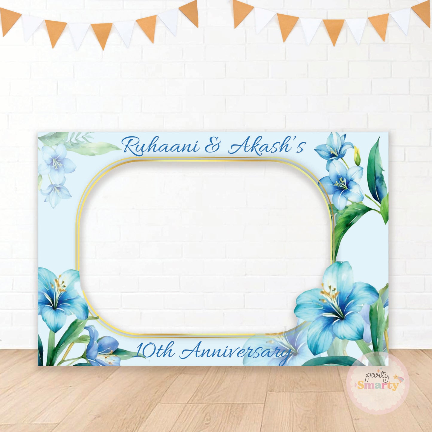 Blue Floral Anniversary Photobooth