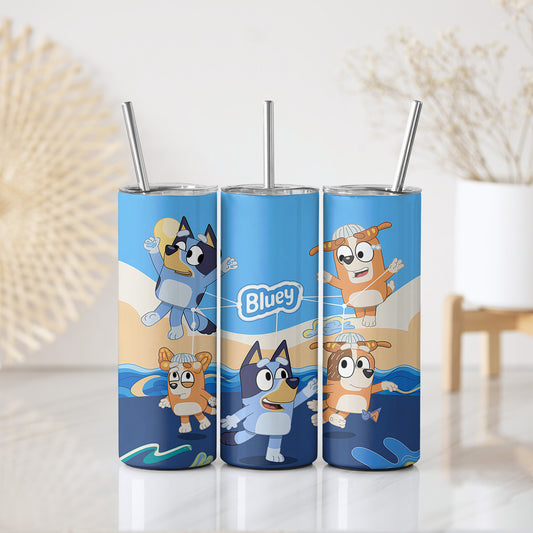 Bluey Beach Skinny Tumbler
