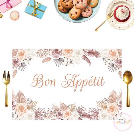 Boho Floral Baby Shower Table Mat