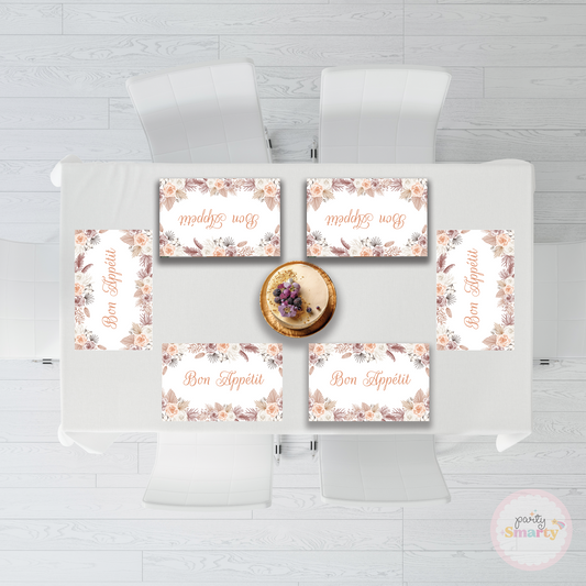 Boho Floral Baby Shower Table Mat