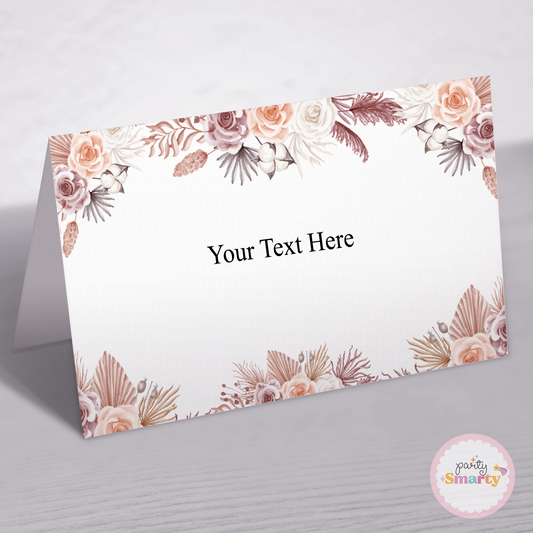 Boho Floral Baby Shower Food Tags - Set of 12