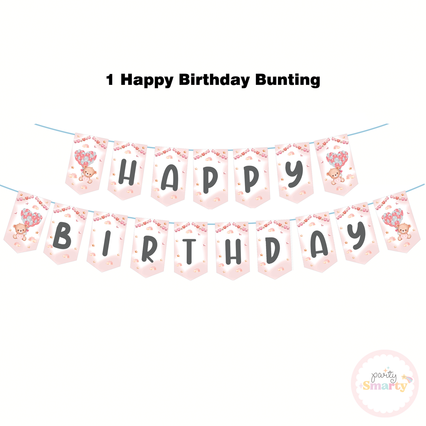 Teddy Bear Pink Smarty Saver 90 Piece Combo