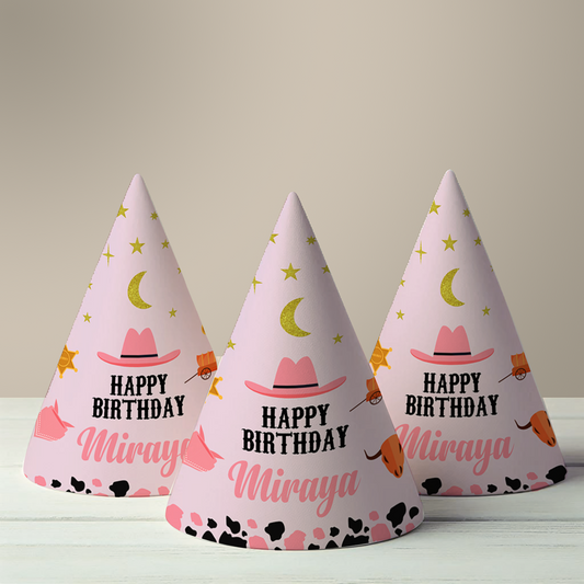 Cowgirl Birthday Party Hat (Set of 10)