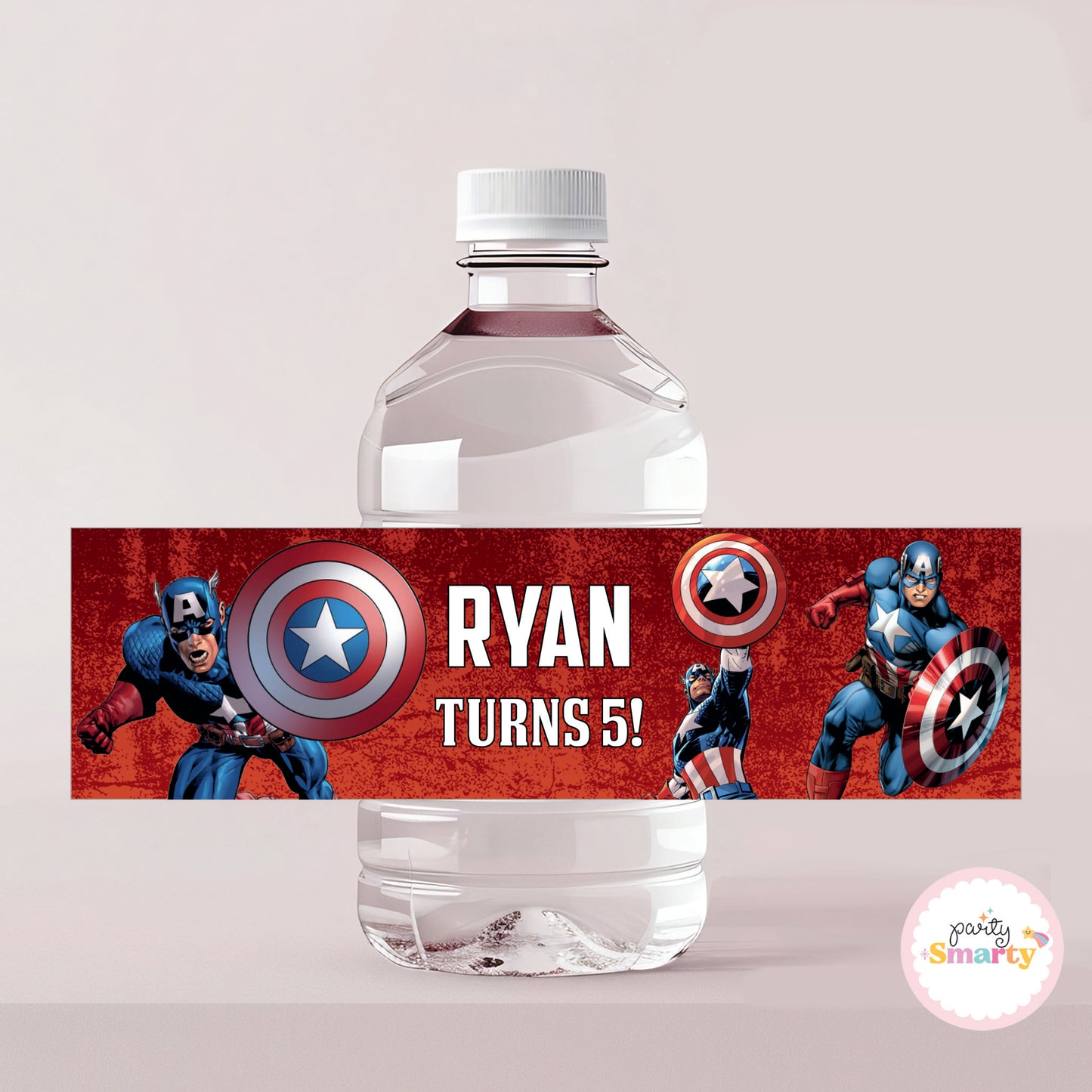 Captain America Bottle Label