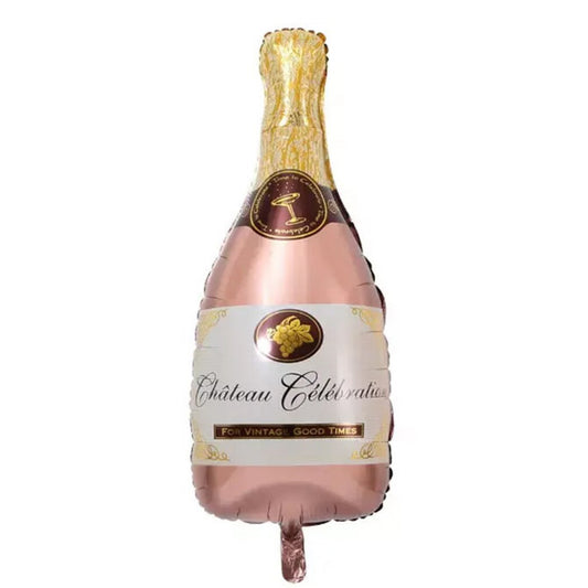 Champagne Bottle Pink Foil Theme Balloons (Set of 1)