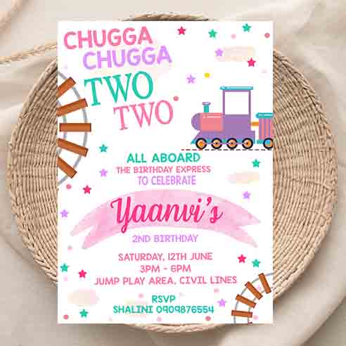 Choo Choo Train Girl Invite