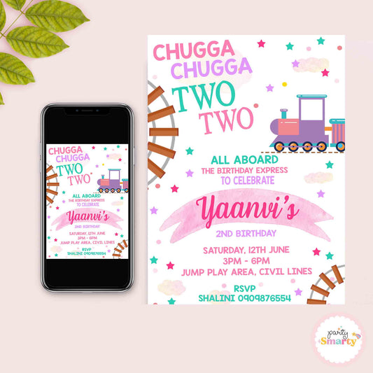 Choo Choo Train Girl Invite