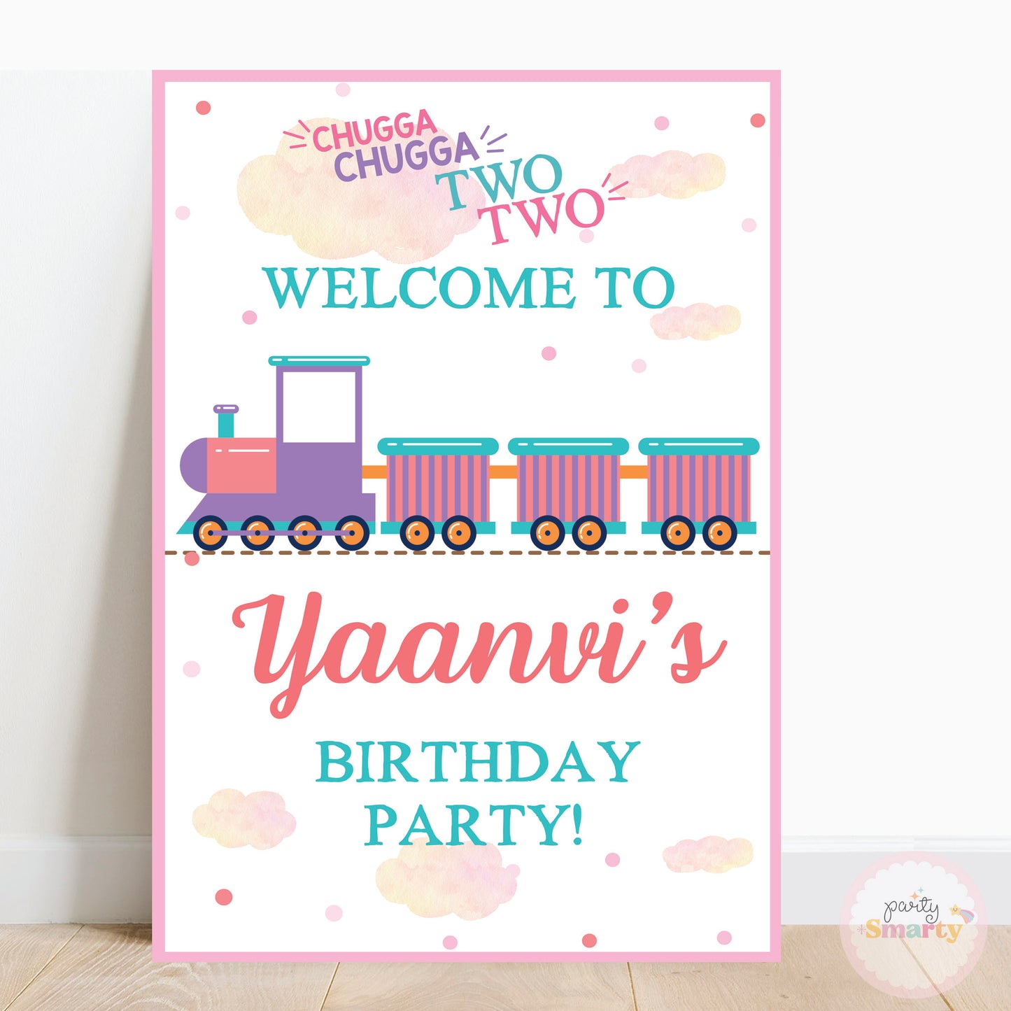 Choo Choo Train Girl Welcome Board