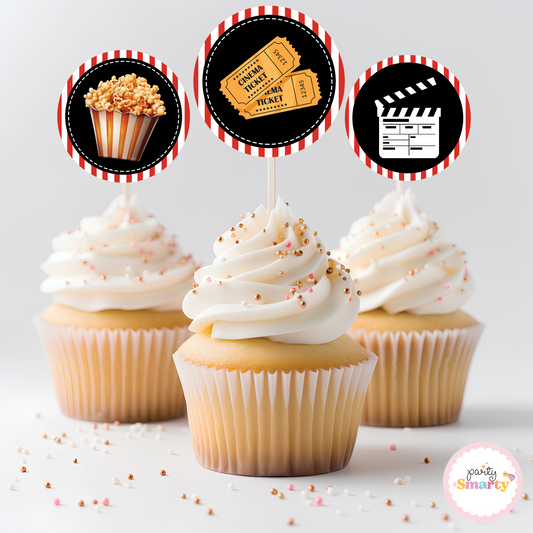 Movie Party Cupcake Toppers (Set Of 12)