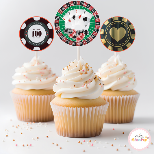 Casino Party Cupcake Toppers (Set Of 12)