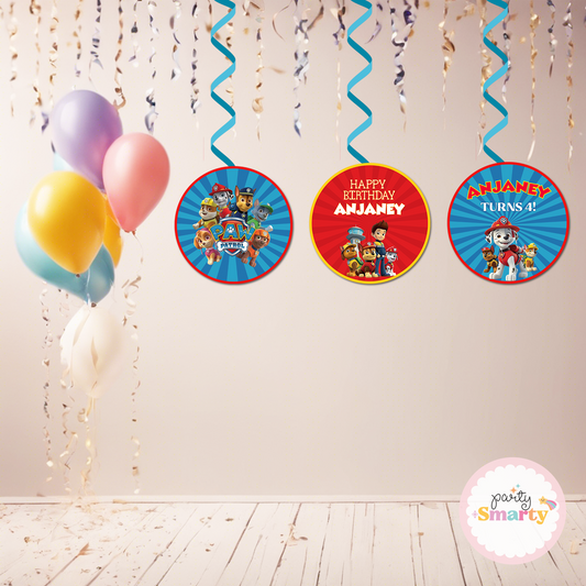 Red Paw Patrol Danglers - Set of 6