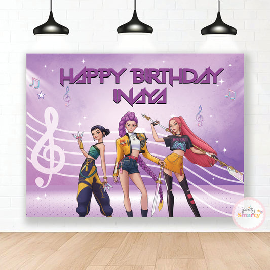 K-Pop Demon Hunters Birthday Backdrop