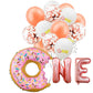 Donut One With Assorted Balloons Foil Theme Balloons (Set of 18)