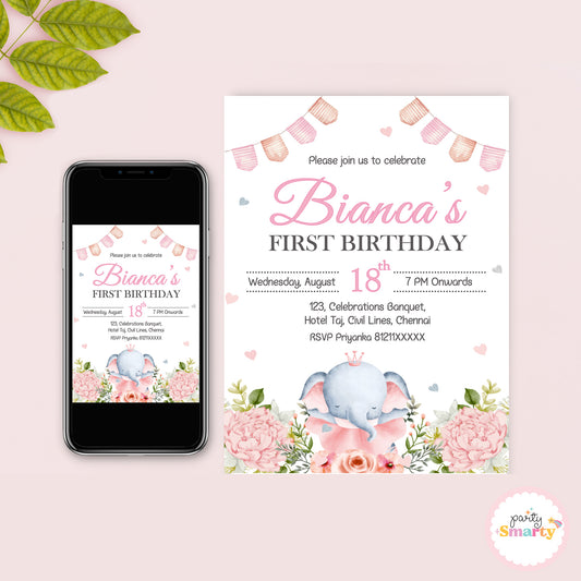 Elephant Pink Invite