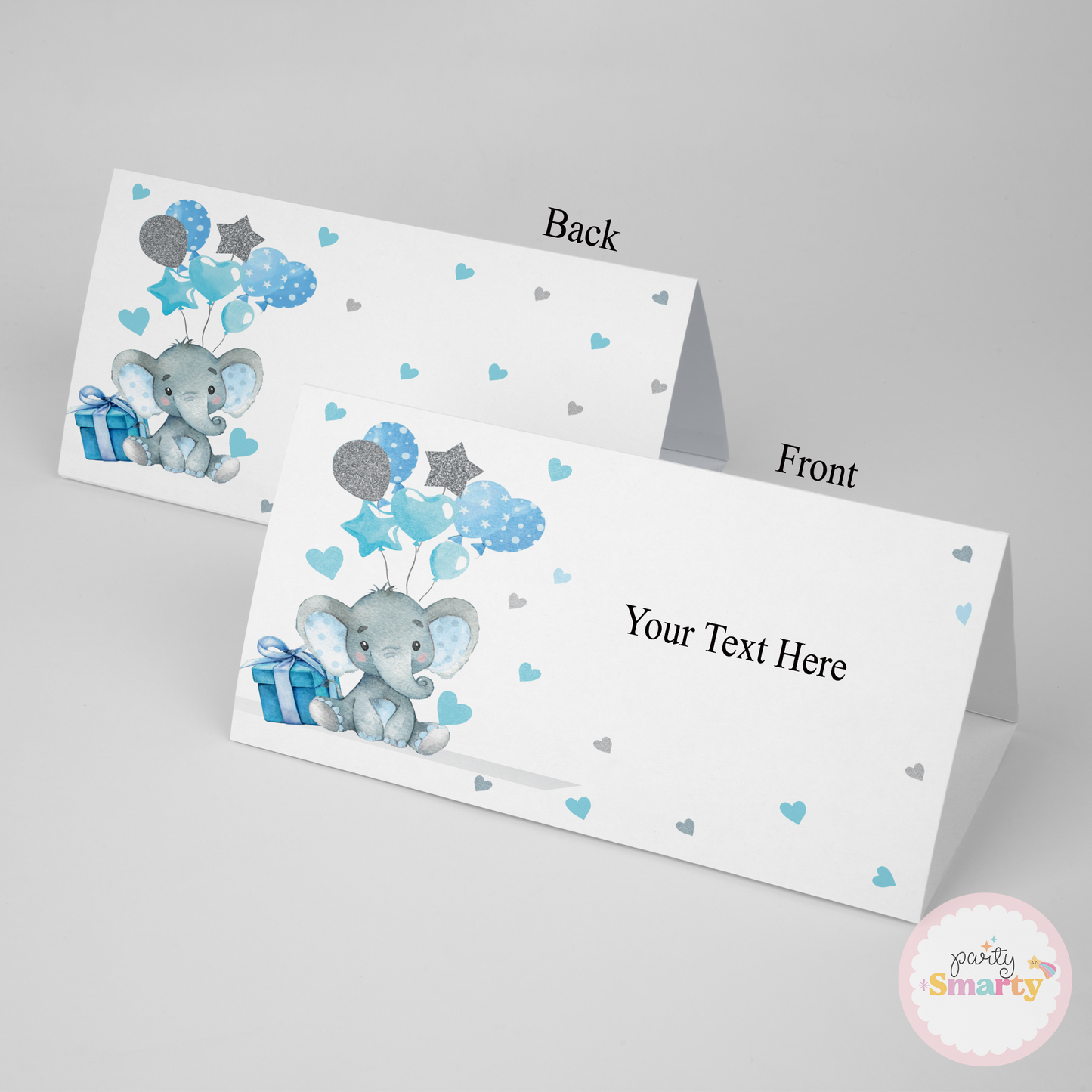 Elephant Blue Food Tags