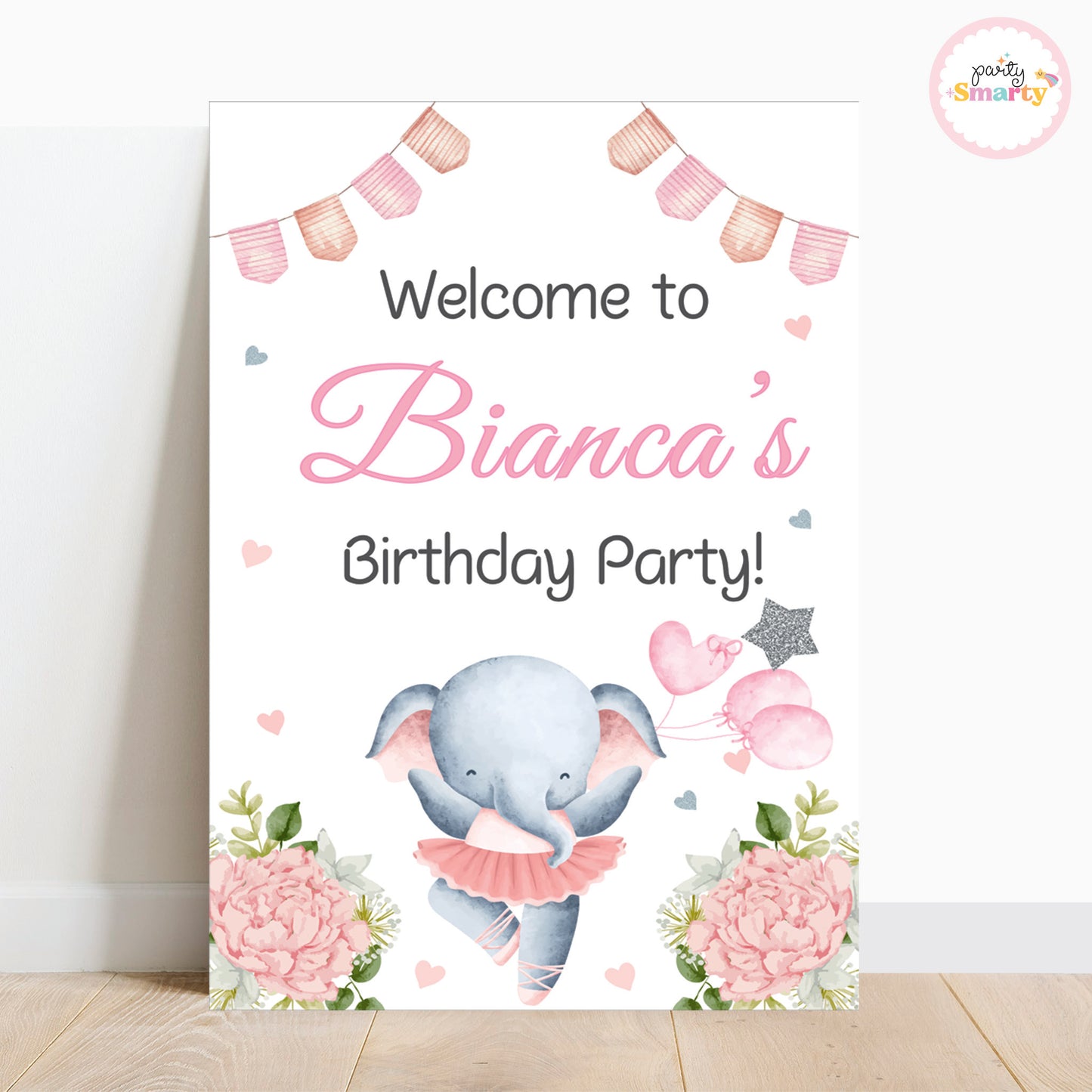 Elephant Pink Welcome Board