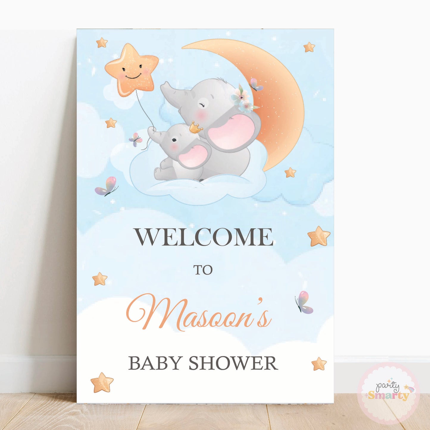 Elephant Baby Shower Welcome Board