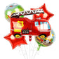 Firetruck Foil Theme Balloons (Set of 5)