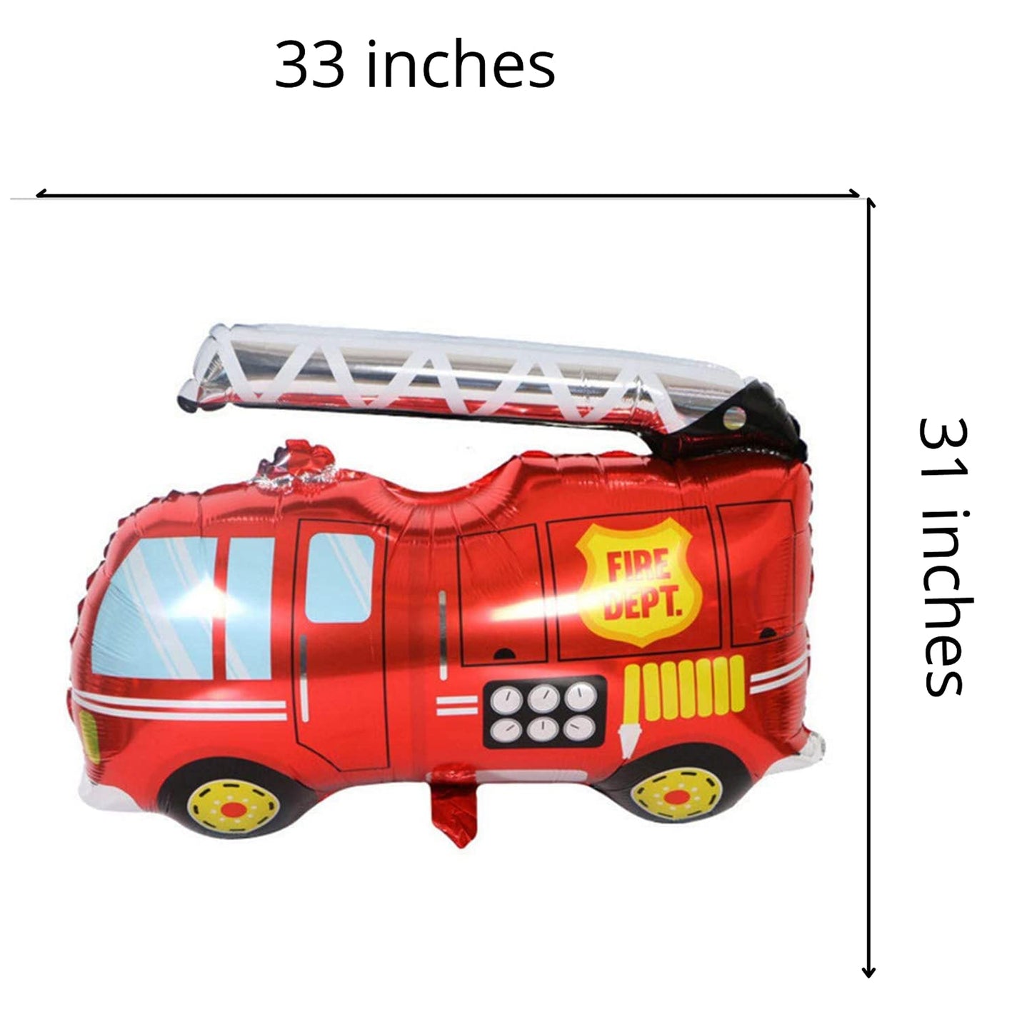Firetruck Foil Theme Balloons (Set of 5)