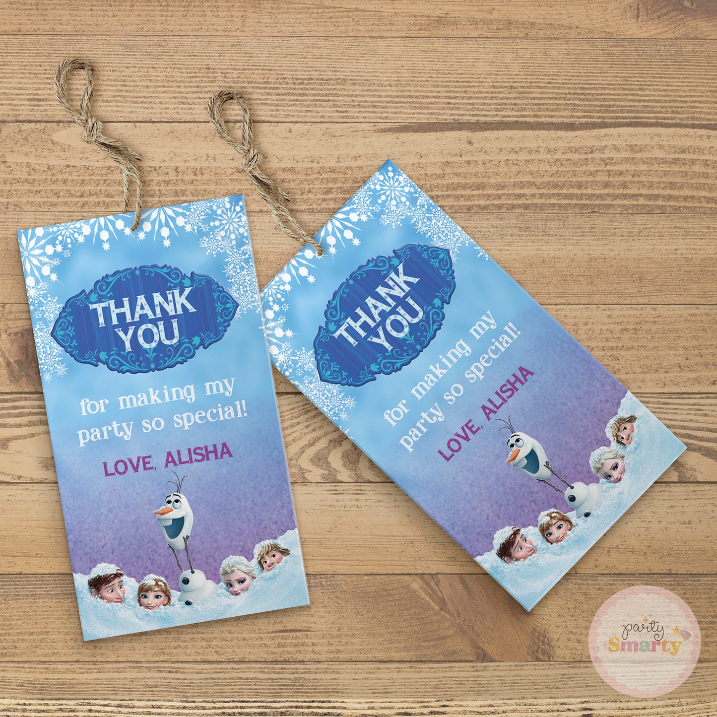 Frozen Thank You Tag