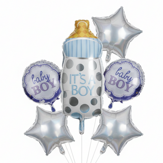 Its a boy Bottle Assorted Foil Theme Balloons (Set of 5)