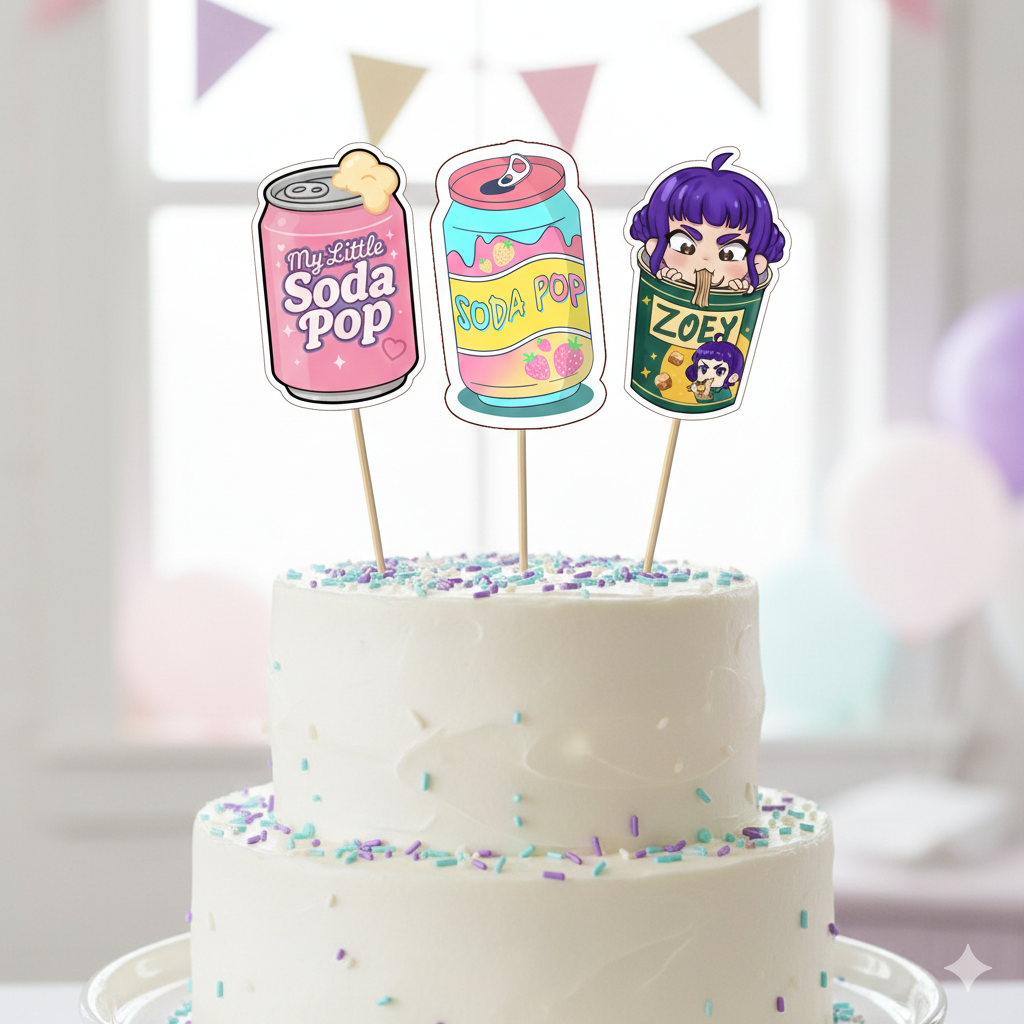 KPop Demon Hunters Cake Toppers & Food Picks | Set of 22