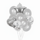 Silver Metallic Assorted Foil Theme Balloons (Set of 10)