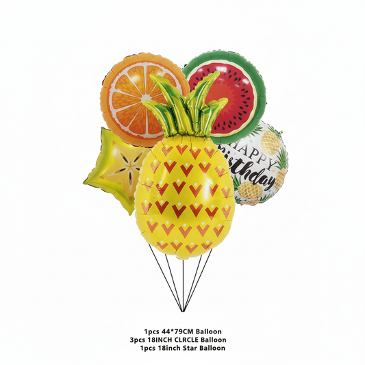 Fruits Foil Theme Balloons (Set of 5)