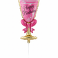 Pink & Gold Champagne Glass Foil Theme Balloons (Set of 1)