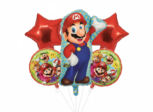 Super Mario Foil Theme Balloons (Set of 5)