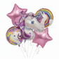 Purple Unicorn Foil Theme Balloons (Set of 5)