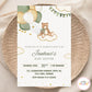 Green Teddy Baby Shower Invite
