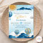 Hot Air Balloon Blue Invite