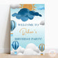 Hot Air Balloon Blue Welcome Board