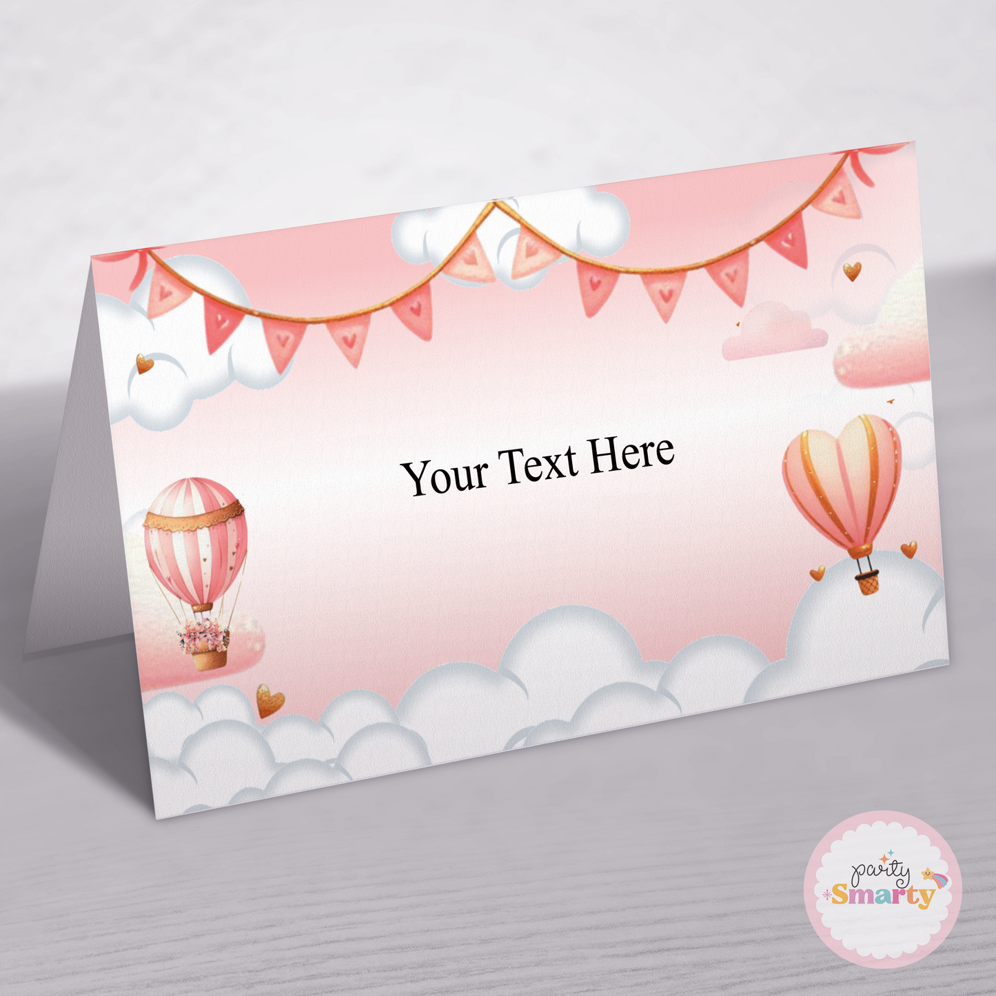 Hot Air Balloon Pink Food Tags