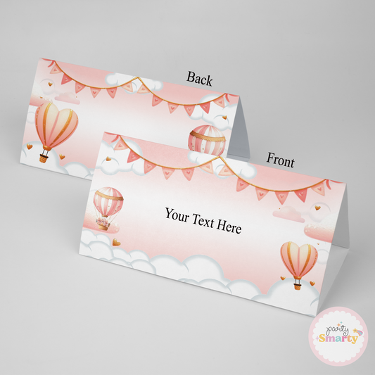 Hot Air Balloon Pink Food Tags