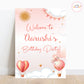 Hot Air Balloon Pink Welcome Board