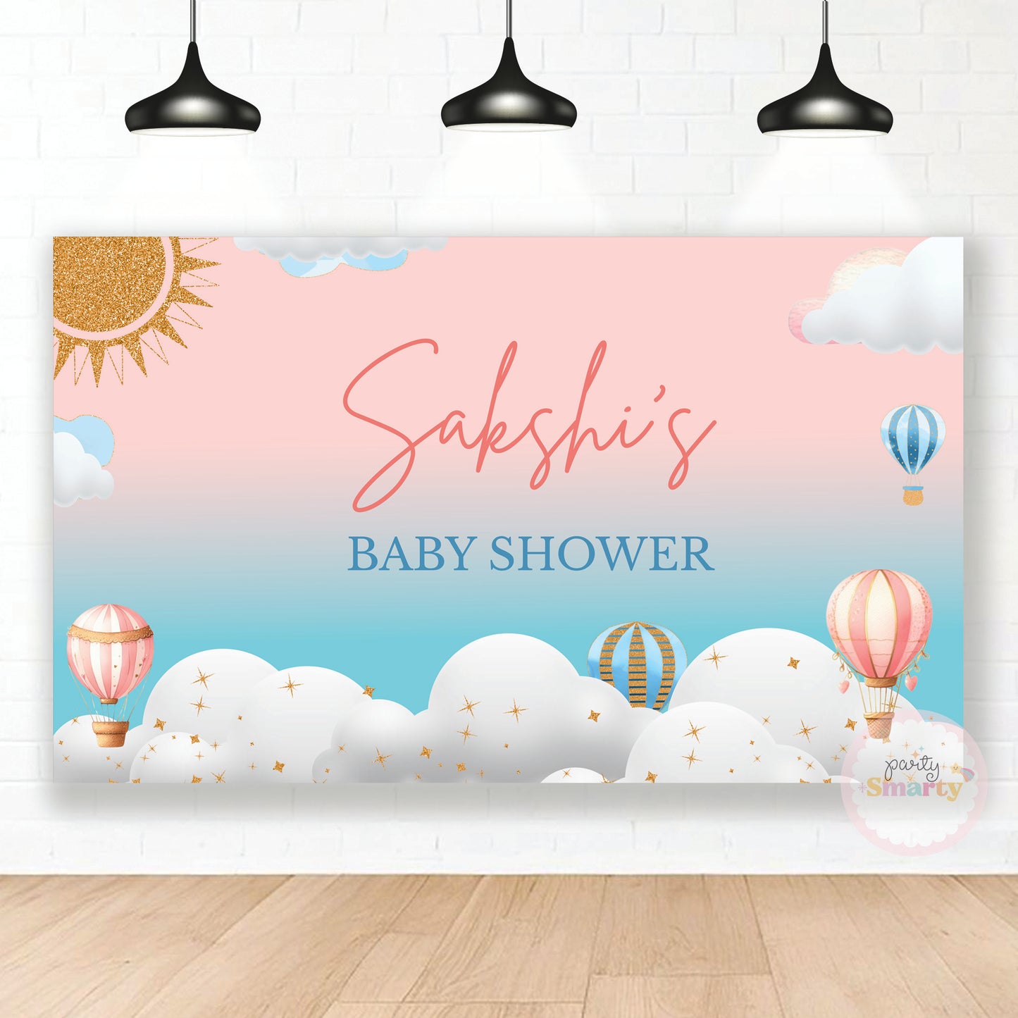 Hot Air Balloon Baby Shower Backdrop