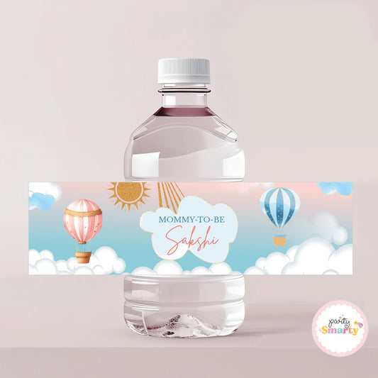 Hot Air Balloon Baby Shower Bottle Labels - Set of 10
