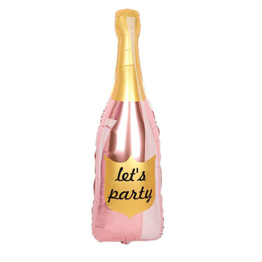 Light Pink Champagne Bottle Foil Theme Balloons