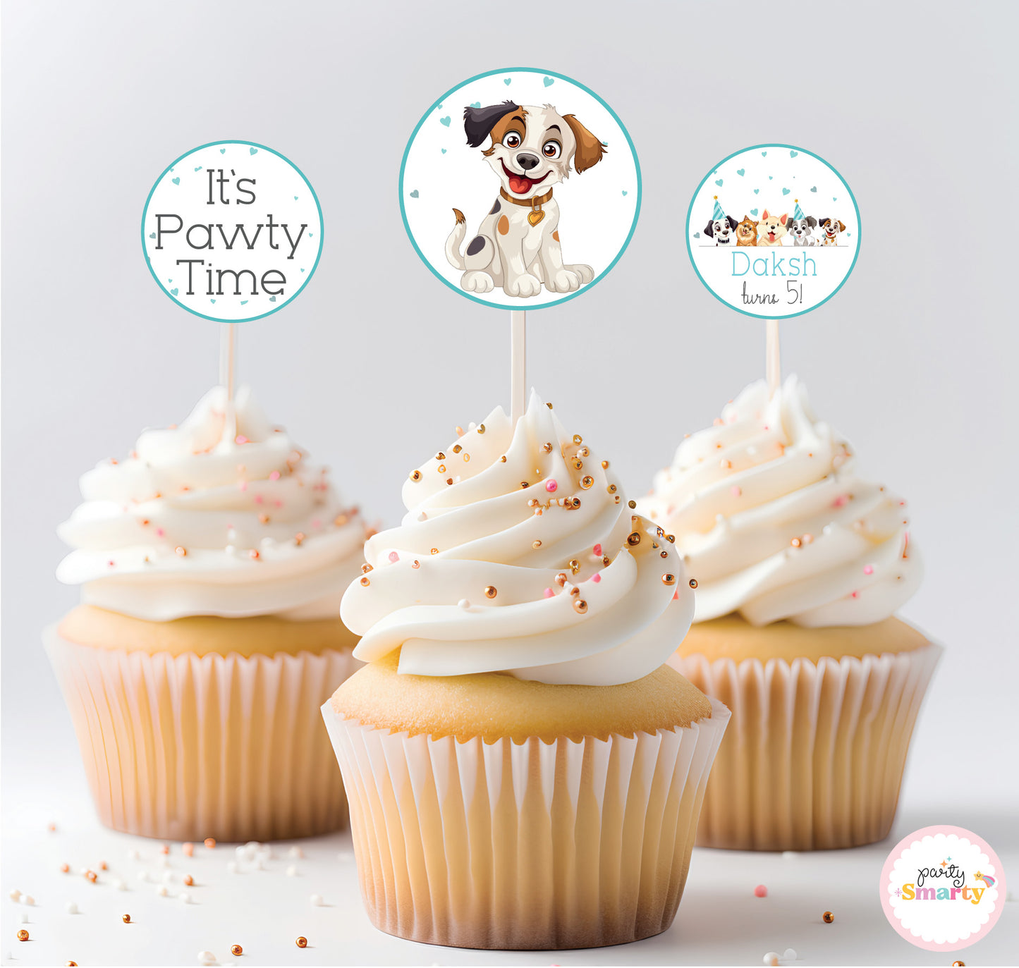 Let's Paw-ty! Cupcake Topper