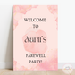 Pink Retirement Party Welcome Board