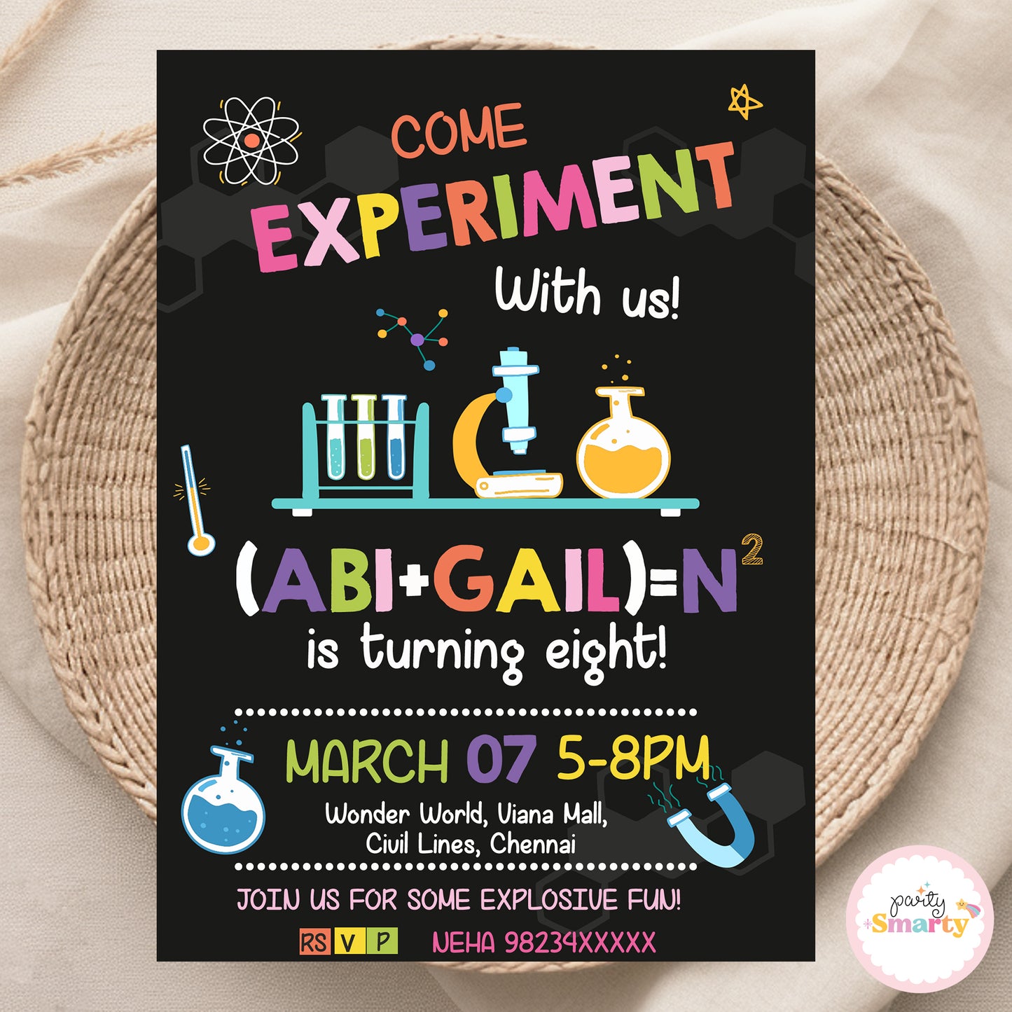 Mad Scientist Girl Invite