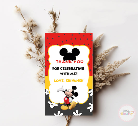 Mickey Mouse Thank You Tag