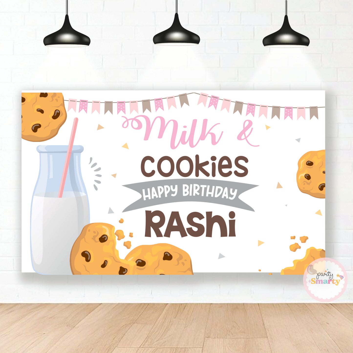 Milk & Cookies Pink Backdrop