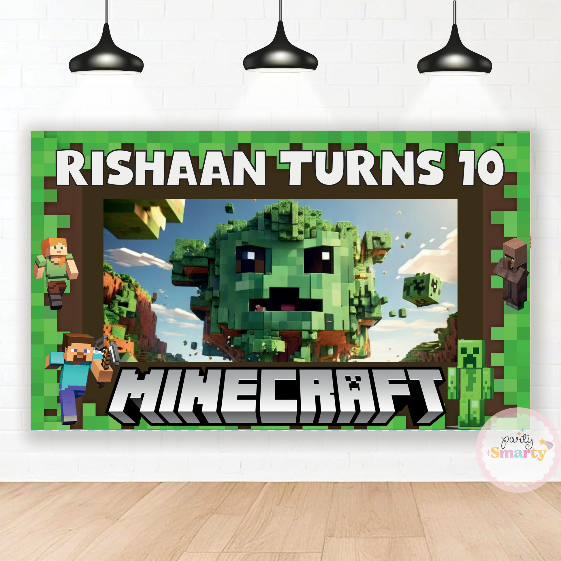 Minecraft Backdrop – Party Smarty