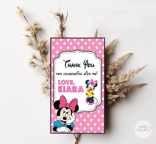 Minnie Mouse Thank You Tag